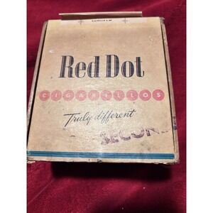 Red Dot Cigarillos Cardboard Wooden 1940-50 Cigar Box 5x4 Lid Needs Repaired